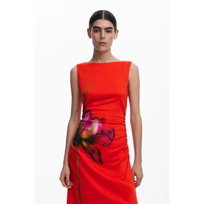 Vestido asimétrico orquídea