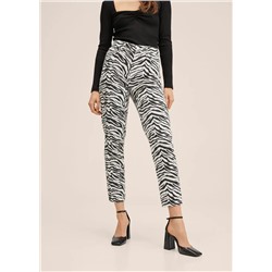 Vaqueros mom animal print -  Mujer | MANGO OUTLET España