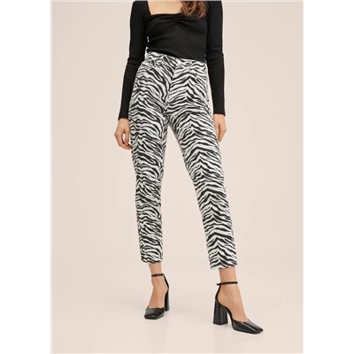 Vaqueros mom animal print -  Mujer | MANGO OUTLET España