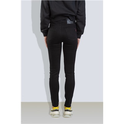 Vaquero skinny de tiro alto Negro