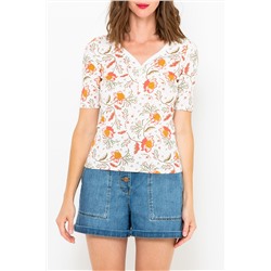 Camiseta Crudo y rosa