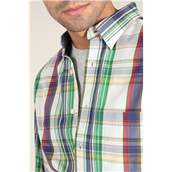 Camisa regular fit Crudo y verde