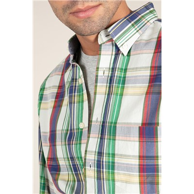 Camisa regular fit Crudo y verde