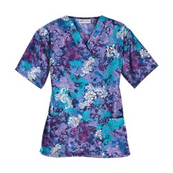 UA Romantic Scroll Royal Print Scrub Top
