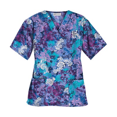 UA Romantic Scroll Royal Print Scrub Top