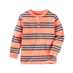 Striped Snow Yarn Henley