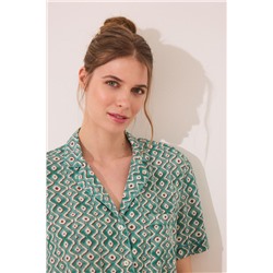 Pijama camisero Capri print geométrico