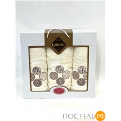 Набор полотенец Карвен "DORT DAIRE" махра 50*90(2)/70*140 HS 1643 v-3 кремовый