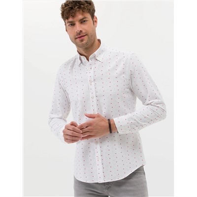 Kırmızı Slim Fit Uzun Kollu Gömlek