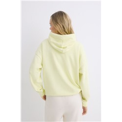 Sudadera capucha felpa algodón amarillo