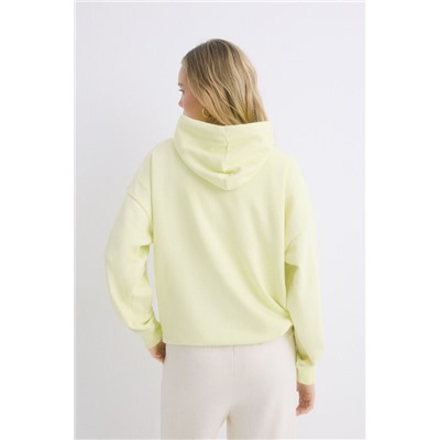 Sudadera capucha felpa algodón amarillo
