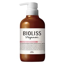 KOSE Кондиционер для волос Bioliss Veganee увлажняющий с натуральными маслами, аромат розы и черной смородины, диспенсер с дозатором 480 мл