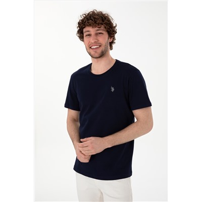 Erkek Regular Fit Bisiklet Yaka Lacivert Basic Tişört