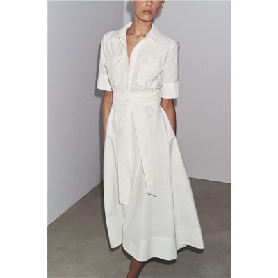 ZW COLLECTION POPLIN MIDI DRESS