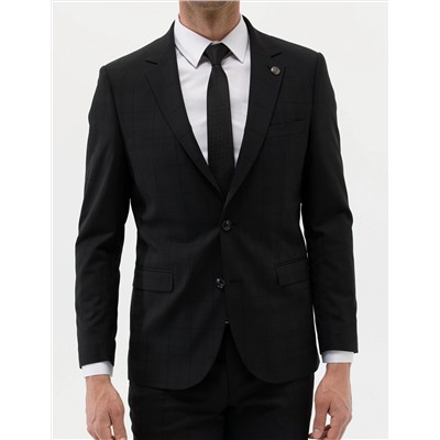 Ekose Ekstra Slim Fit Siyah Takım Elbise