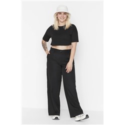 Trendyol Curve Siyah Wide Leg Dokuma Pantolon TBBAW23AR00007