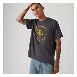 Model is 6'1", Waist 31", Wearing size medium Relaxed Fit Short Sleeve Graphic T-shirt