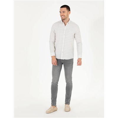 Haki Slim Fit Uzun Kollu Gömlek