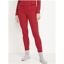 High-Waisted Printed Waffle Pajama Leggings for Women