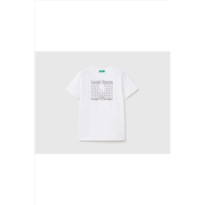 United Colors of BenettonErkek Çocuk Beyaz Benetton Su Baskılı T-shirt