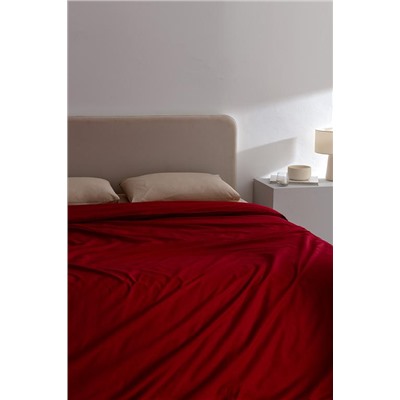 Manon King Size %100 Pamuk Ranforce Düz Nevresim - Kırmızı