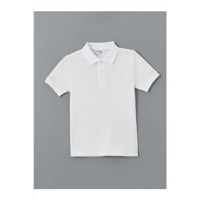 LC Waikiki, Lcw Kids Beyaz Polo Yaka %100 Pamuk Erkek Çocuk Tişört