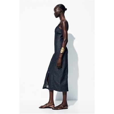 Z1975 STRAPPY DENIM MIDI DRESS