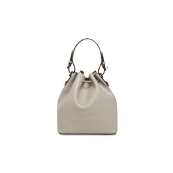 Bolso saco de piel y neceser Jila Gris claro