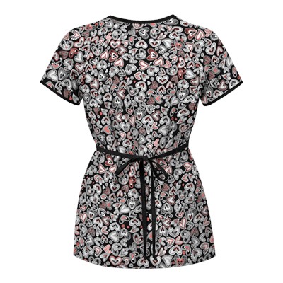 UA Change Of Heart Petunia Mock Wrap Scrub Top