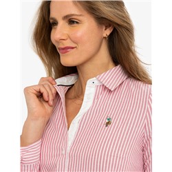 STRIPED MULTI-COLORED LOGO OXFORD DRESS