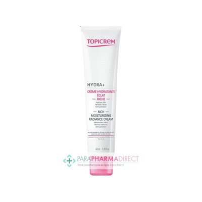Topicrem Hydra+ - Crème Hydratante Eclat - Riche - Peaux Sensibles 40 ml
