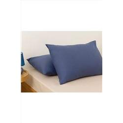 English Home Düz Pamuklu 2'li Yastık Kılıfı 50x70 Cm Gece Mavisi 10029840