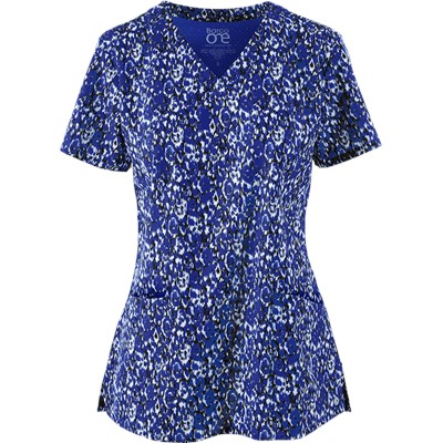 Barco One Scrubs Synergy Cobalt Print Top