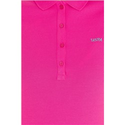 Kadın Fuşya Basic Polo Yaka Tişört