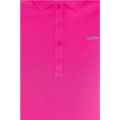 Kadın Fuşya Basic Polo Yaka Tişört