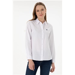 U.S. Polo Assn., Kadın Beyaz Uzun Kollu Basic Gömlek 50297002-VR013