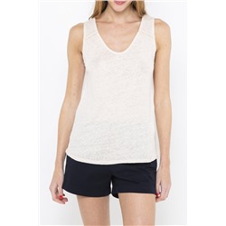 Camiseta de tirantes de lino Beige claro