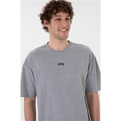 Erkek Comfort Fit Bisiklet Yaka Gri Melanj Tişört