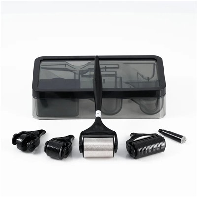 [UHOOMA] НАБОР Мезороллер для ЛИЦА, ВОЛОС И БОРОДЫ 5в1 Multifunctional Derma Rolling System, 1 шт