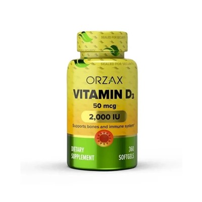 Orzax Д3 Витамин D3 2000 IU 360 капсул