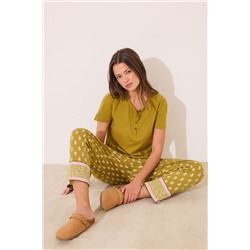 Camiseta lisa manga corta 100% algodón kaki