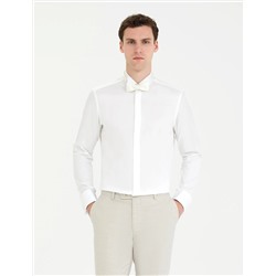 Beyaz Slim Fit Smokin Gömlek
