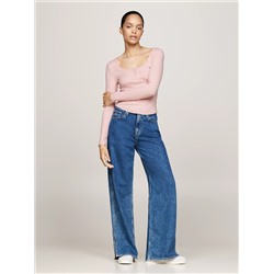 Tommy Jeans Ribbed Scoop-Neck Henley