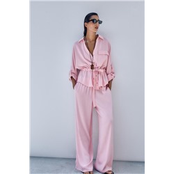 CREPE WIDE-LEG TROUSERS