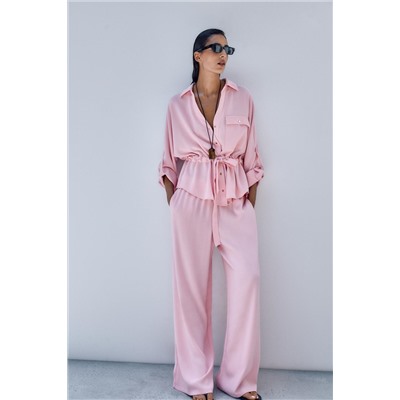 CREPE WIDE-LEG TROUSERS