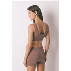 Pantalón corto sin costuras marrón