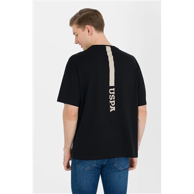 Erkek Siyah Oversize Bisiklet Yaka Tişört