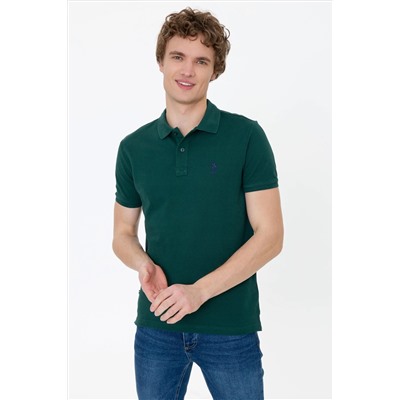 Erkek Koyu Yeşil Basic Polo Yaka Tişört