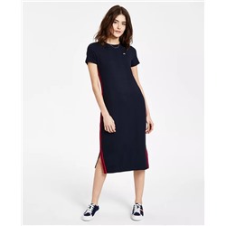 TOMMY JEANS Rib-Knit Midi Dress