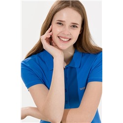 Kadın Saks Basic Polo Yaka Tişört